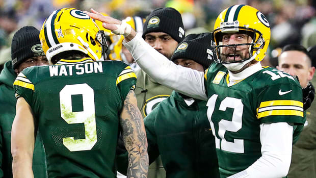 Christian Watson and Aaron Rodgers, Green Bay Packers